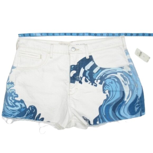 Anthropologie Pilcro The Devon Denim Shorts Wave Print Edition 32 - Picture 5 of 12